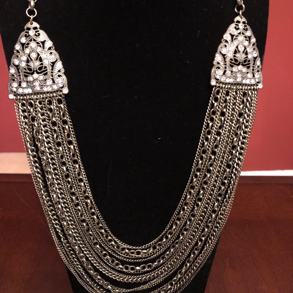 Handcrafted silver and crystal necklace